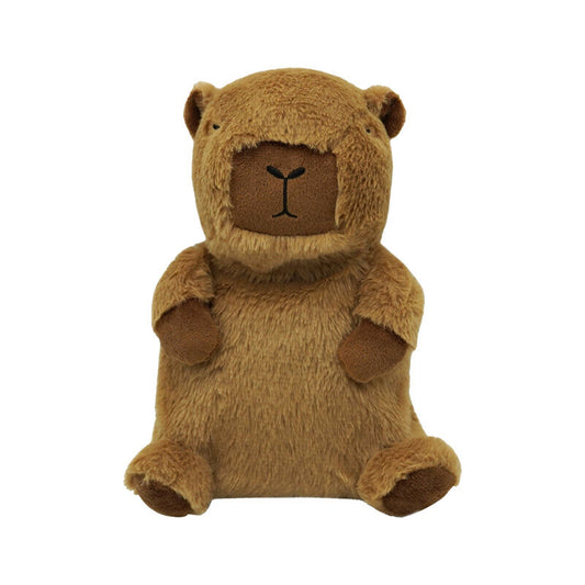 Peluche térmico de semillas con forma de capibara marrón