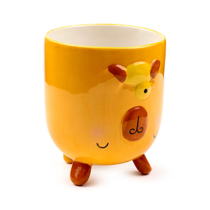 Taza 3D amarilla de cerámica con diseño de capibara - 3