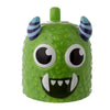 Taza 3D verde Monstarz con diseño de monstruo y cuernos a rayas