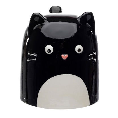 Taza de cerámica 3D con forma de gato negro