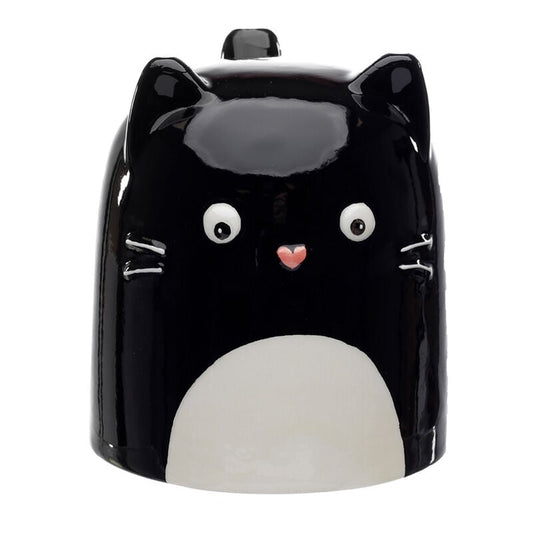Taza de cerámica 3D con forma de gato negro