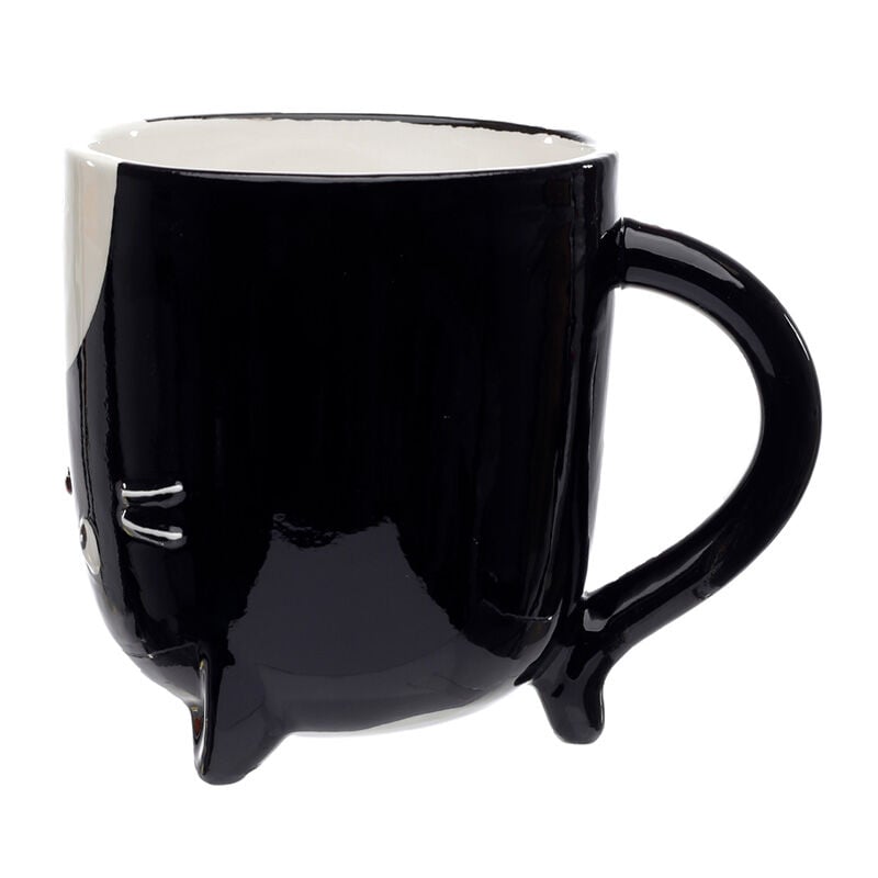 Taza de cerámica 3D con forma de gato negro - 5