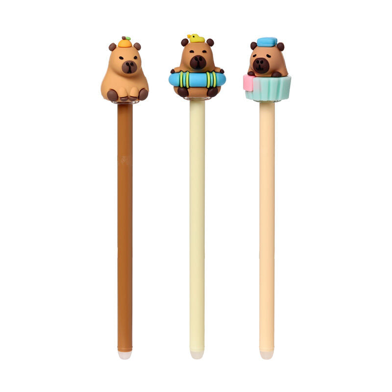 Bolígrafos borrables Puckator con toppers de capibara surtidos - 2