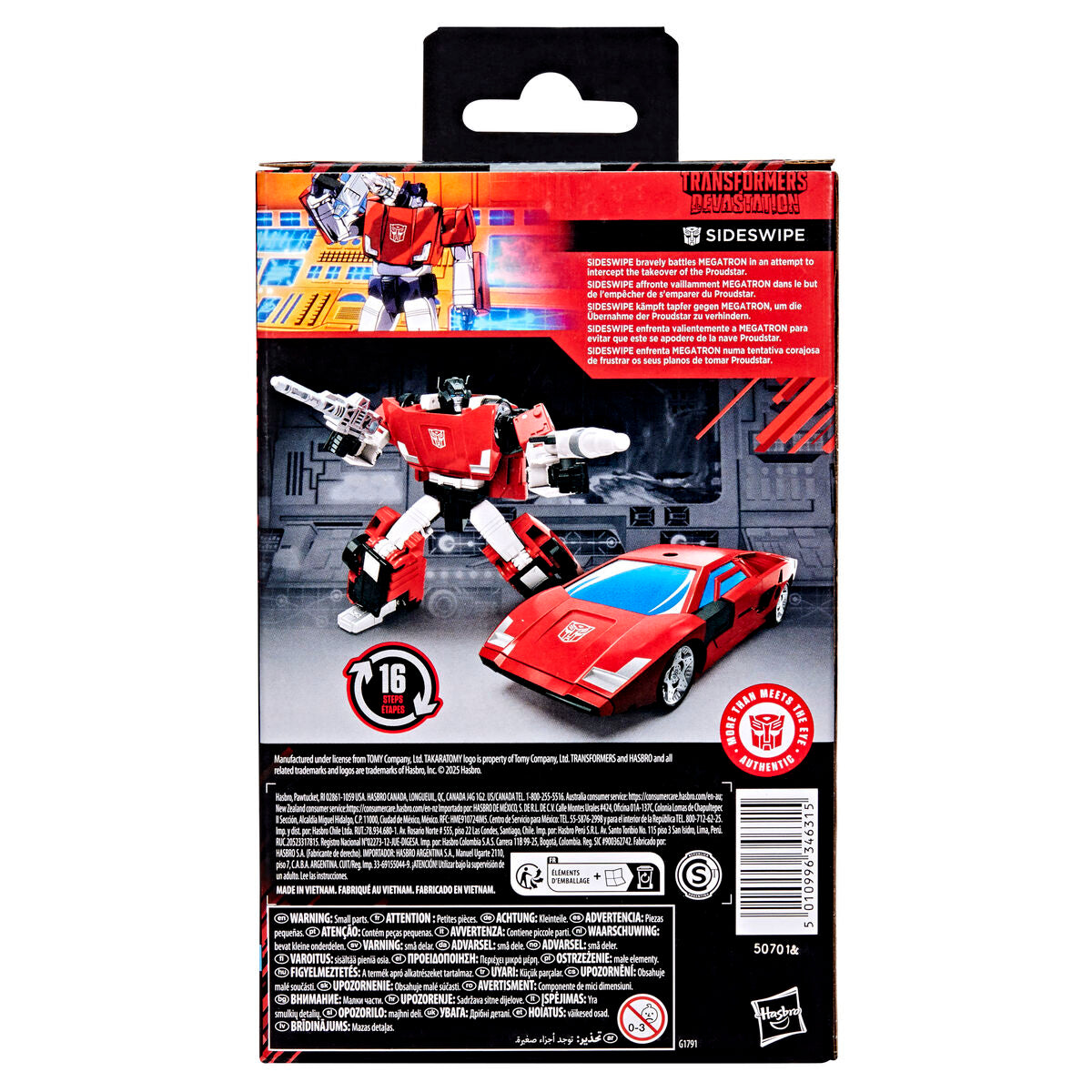 Figura articulada Sideswipe de Transformers con cohete y cañón - 5