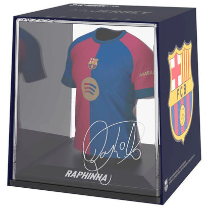 Figura mini de la camiseta de Raphinha del FC Barcelona en estuche
