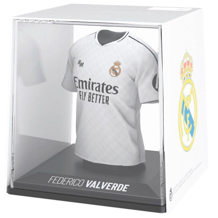 Figura mini de la camiseta de Federico Valverde del Real Madrid en estuche transparente