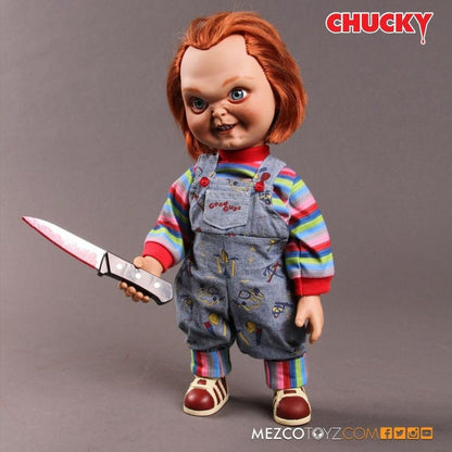 Muñeco Chucky de 38 cm con ropa de los Good Guys y cuchillo - 4
