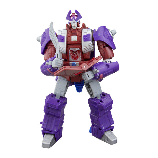 Figura articulada Alpha Trion de Transformers en colores morado, granate y gris - 3