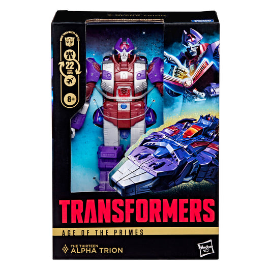 Figura articulada Alpha Trion de Transformers en colores morado, granate y gris - 2
