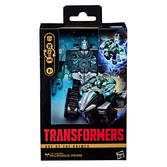 Figura articulada Transformers Micronus Prime en tonos turquesa, negro y plateado - 2