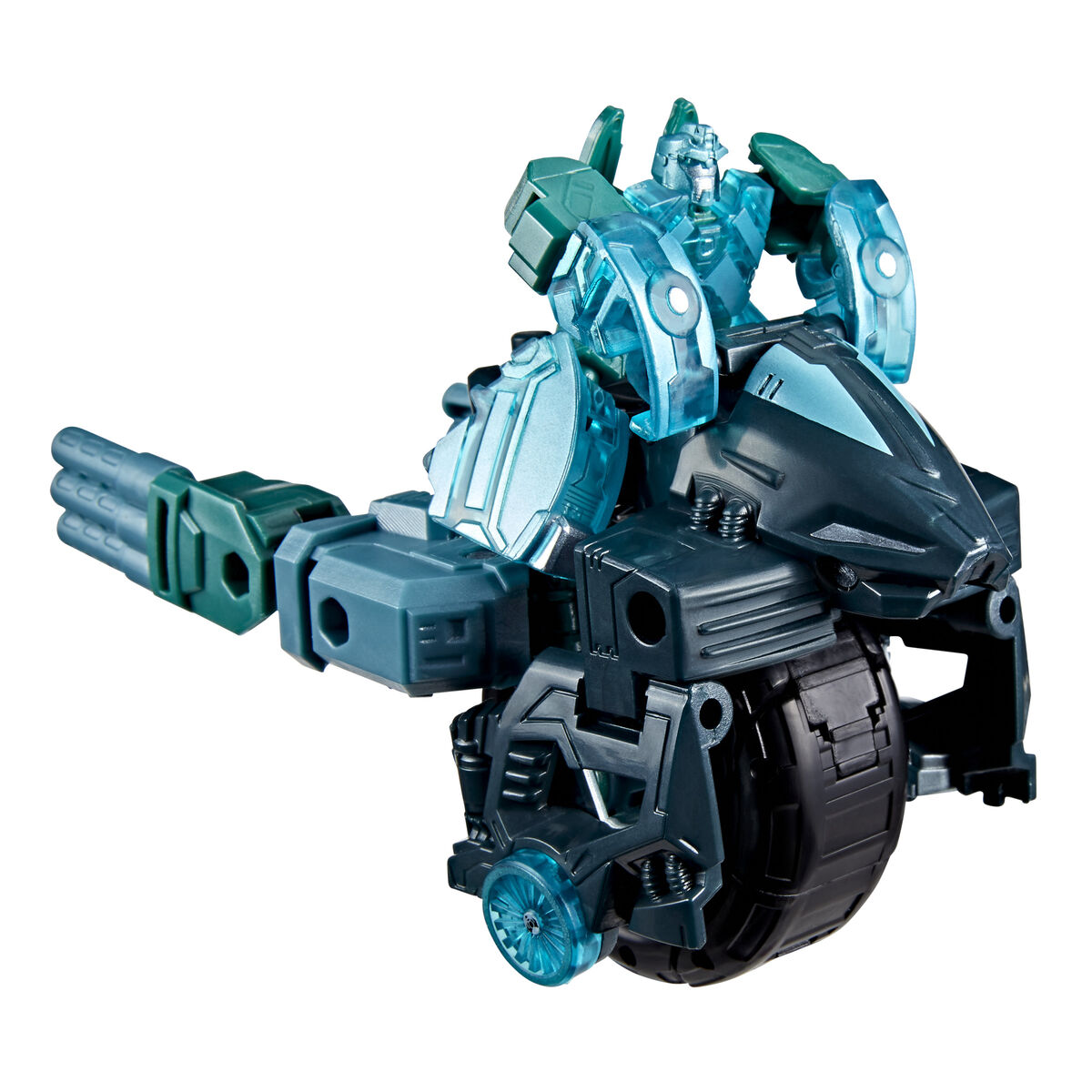 Figura articulada Transformers Micronus Prime en tonos turquesa, negro y plateado - 3