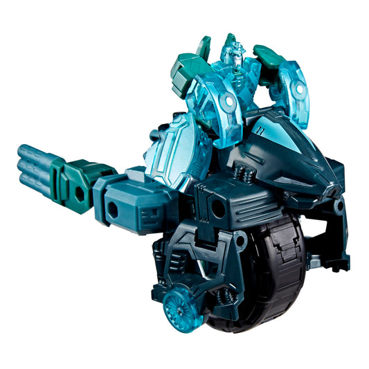 Figura articulada Transformers Micronus Prime en tonos turquesa, negro y plateado - 3