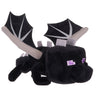 Peluche negro del Ender Dragon de Minecraft con alas y ojos morados