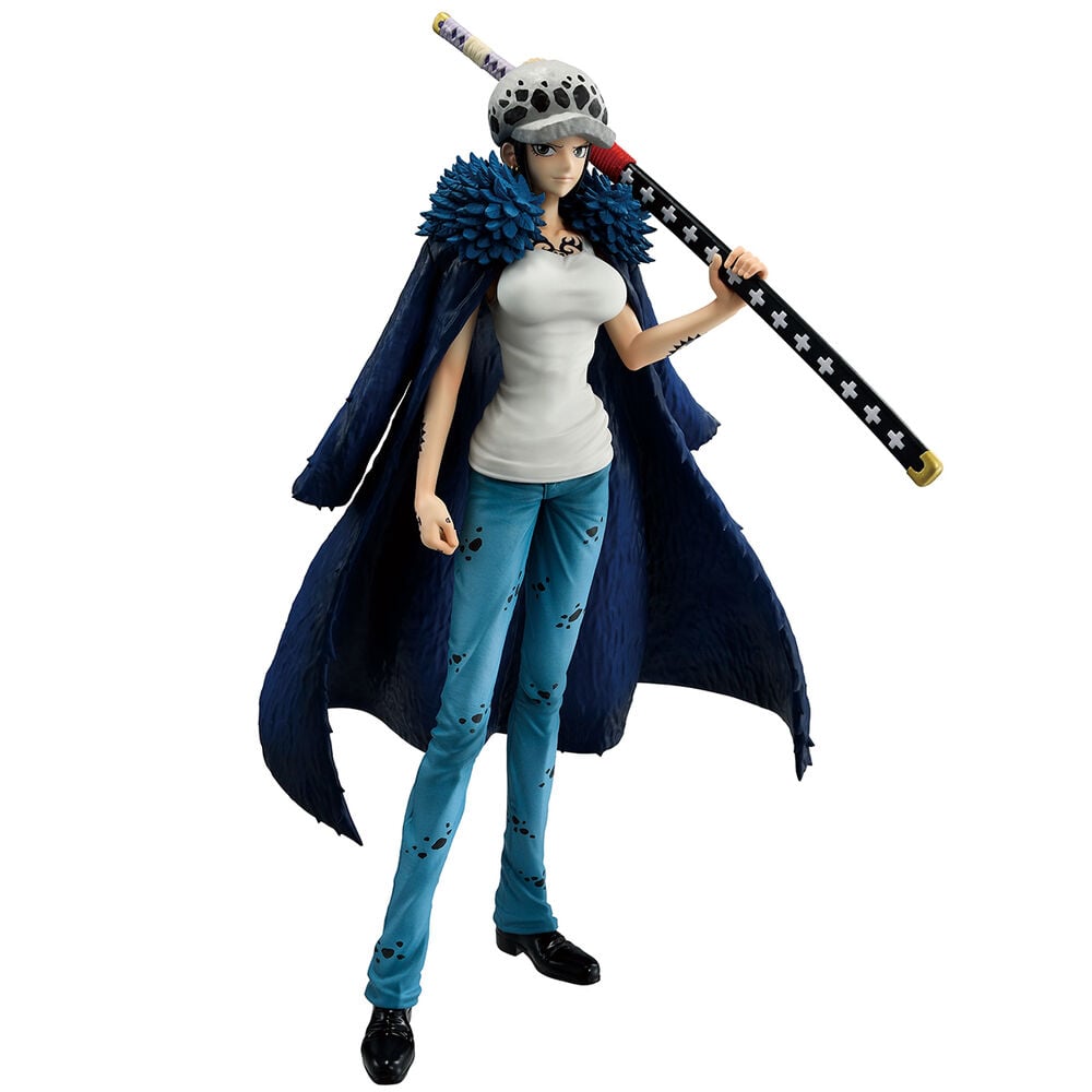 Figura Ichibansho de Trafalgar Law con espada y capa azul