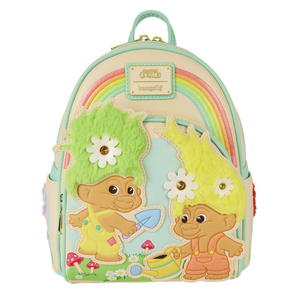 Mochila Loungefly Trolls Retro con arcoíris y dos personajes