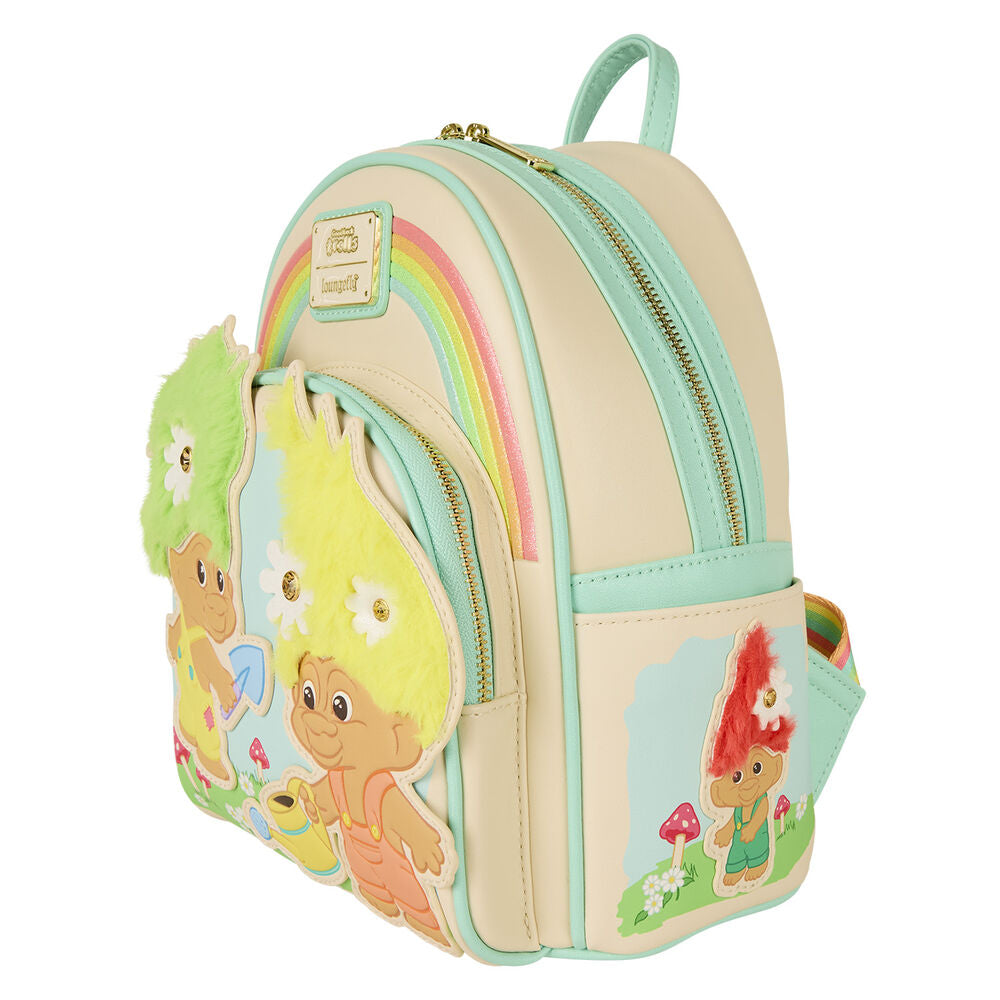 Mochila Loungefly Trolls Retro con arcoíris y dos personajes - 3