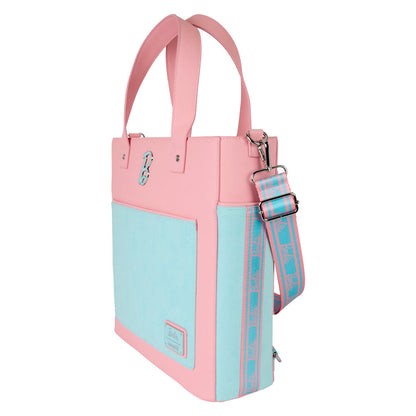 Bolso mochila Barbie Loungefly rosa y turquesa con bolsillo frontal - 2