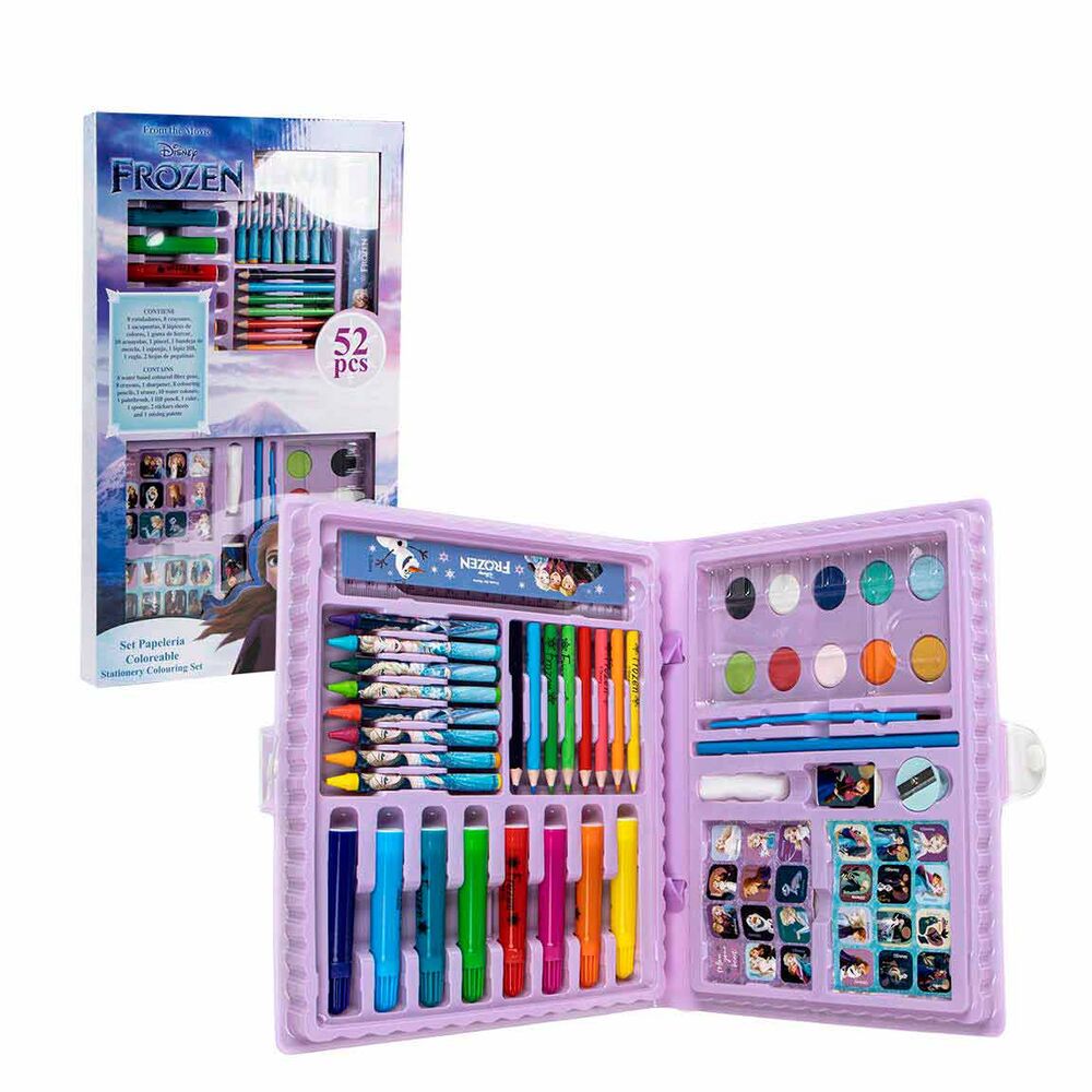 Set de papelería Frozen Disney de 52 piezas en estuche lila - 3