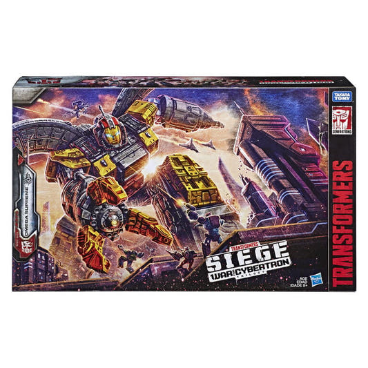 Caja de la figura Omega Supreme de Transformers War for Cybertron Trilogy
