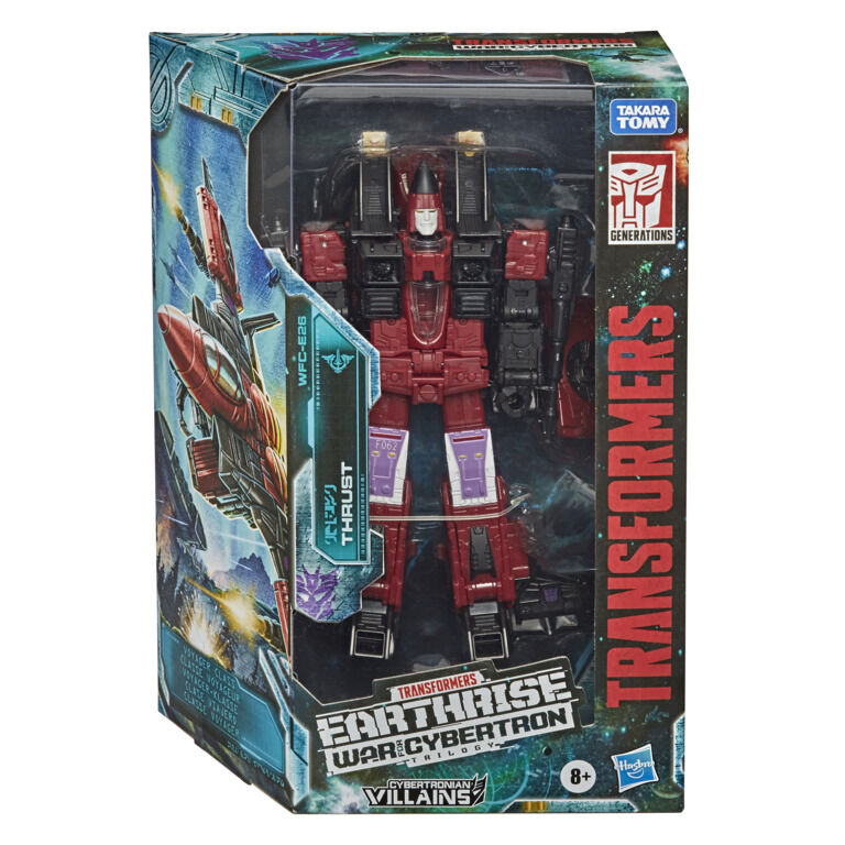 Figura Thrust de Transformers en rojo y negro con alas y armamento - 2
