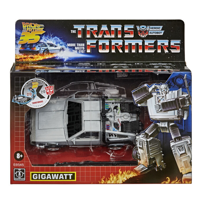Figura Transformers Gigawatt con diseño de DMC DeLorean plateado - 4