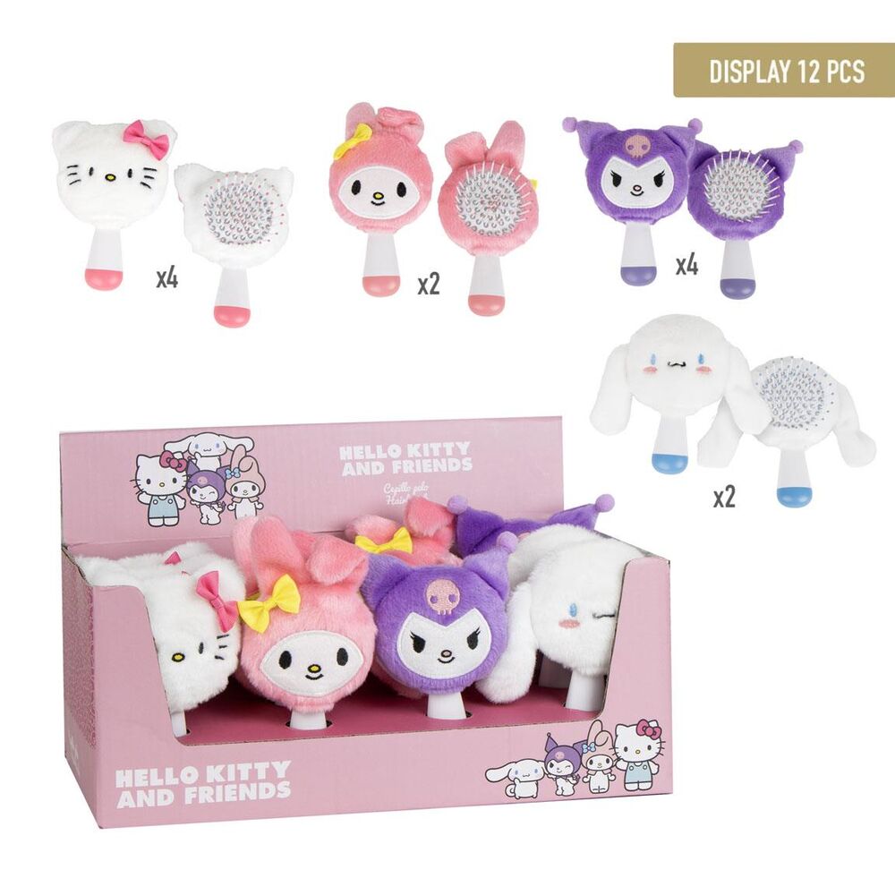 Expositor surtido de cepillos de pelo Hello Kitty and Friends