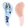 Cepillo desenredante Bluey azul y rosa con ilustración del personaje