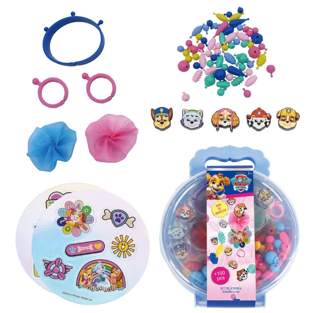 Set de bisutería Paw Patrol con cuentas y accesorios de colores