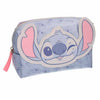 Neceser azul de Stitch Disney con estampado y tirador rosa