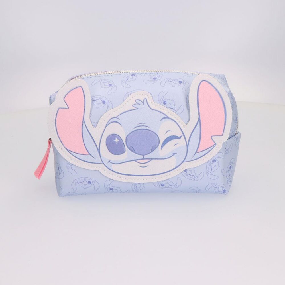 Neceser azul de Stitch Disney con estampado y tirador rosa - 2