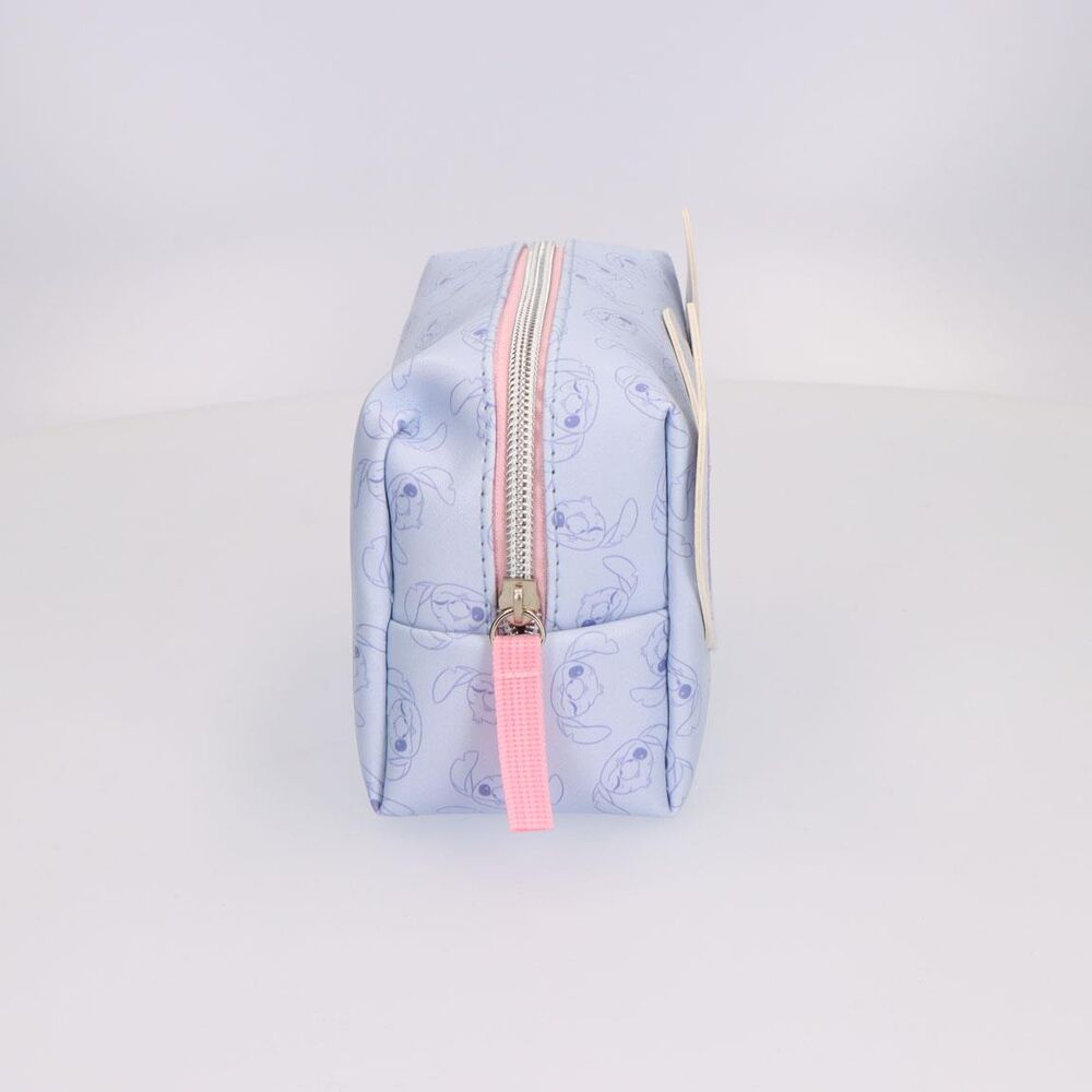 Neceser azul de Stitch Disney con estampado y tirador rosa - 4