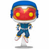 Figura Funko POP! de Antorcha Humana con traje azul y llamas