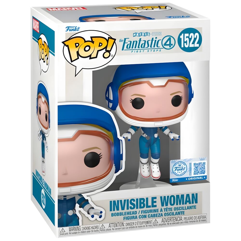 Figura Funko POP! de Mujer Invisible con traje de astronauta azul y blanco - 2