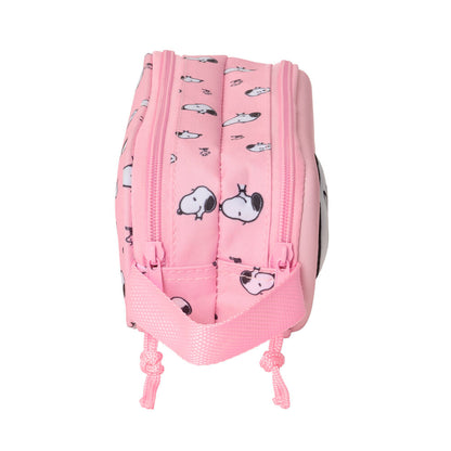 Portatodo doble rosa de Snoopy SAFTA con dos cremalleras - 2