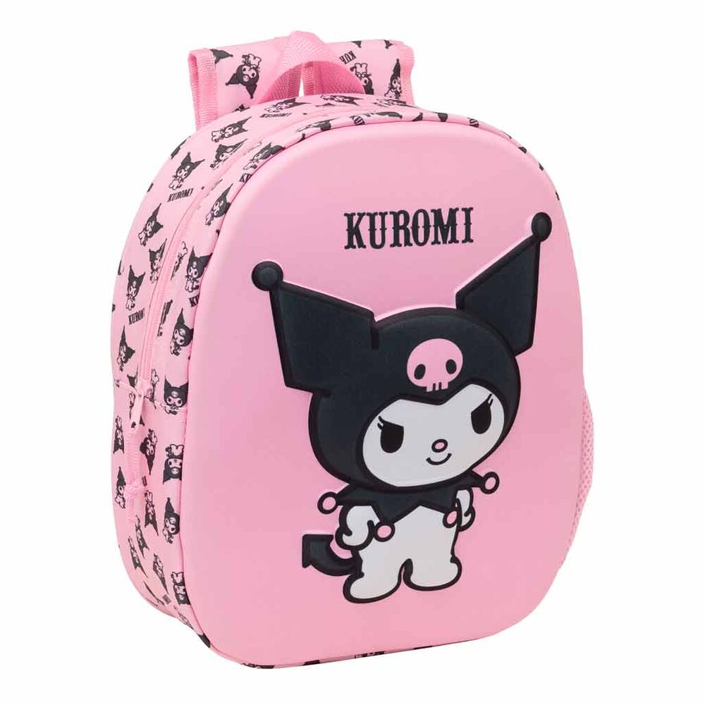 Mochila rosa 3D de Kuromi con bolsillo lateral