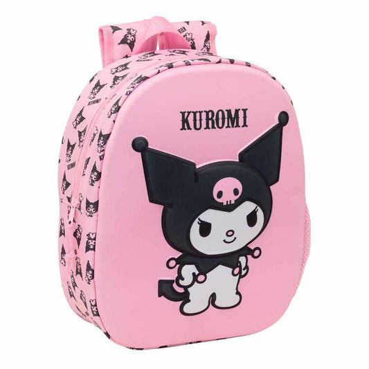 Mochila rosa 3D de Kuromi con bolsillo lateral