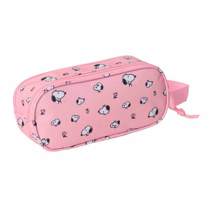 Portatodo doble rosa de Snoopy SAFTA con dos cremalleras - 3