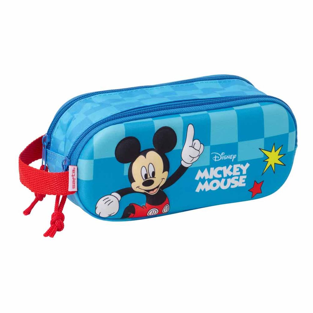 Portatodo doble azul de Mickey Disney con dos compartimentos y asa lateral