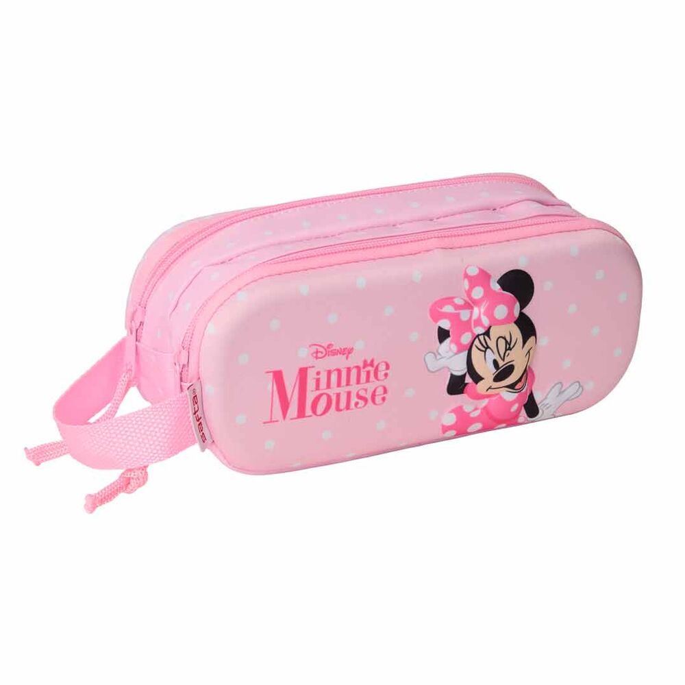 Portatodo doble rosa de Minnie Disney con dos cremalleras