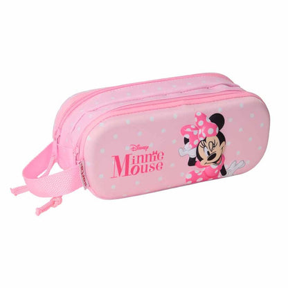 Portatodo doble rosa de Minnie Disney con dos cremalleras