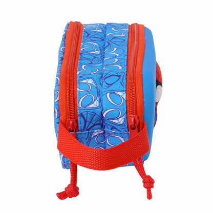 Portatodo doble azul de Spidey Marvel con dos cremalleras y asa lateral - 2
