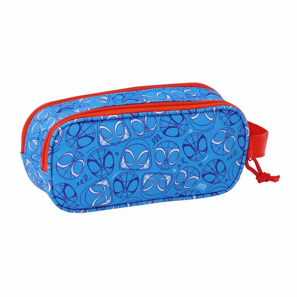 Portatodo doble azul de Spidey Marvel con dos cremalleras y asa lateral - 3