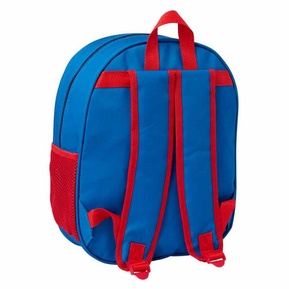 Mochila azul 3D de Superman DC Comics con escudo frontal - 2
