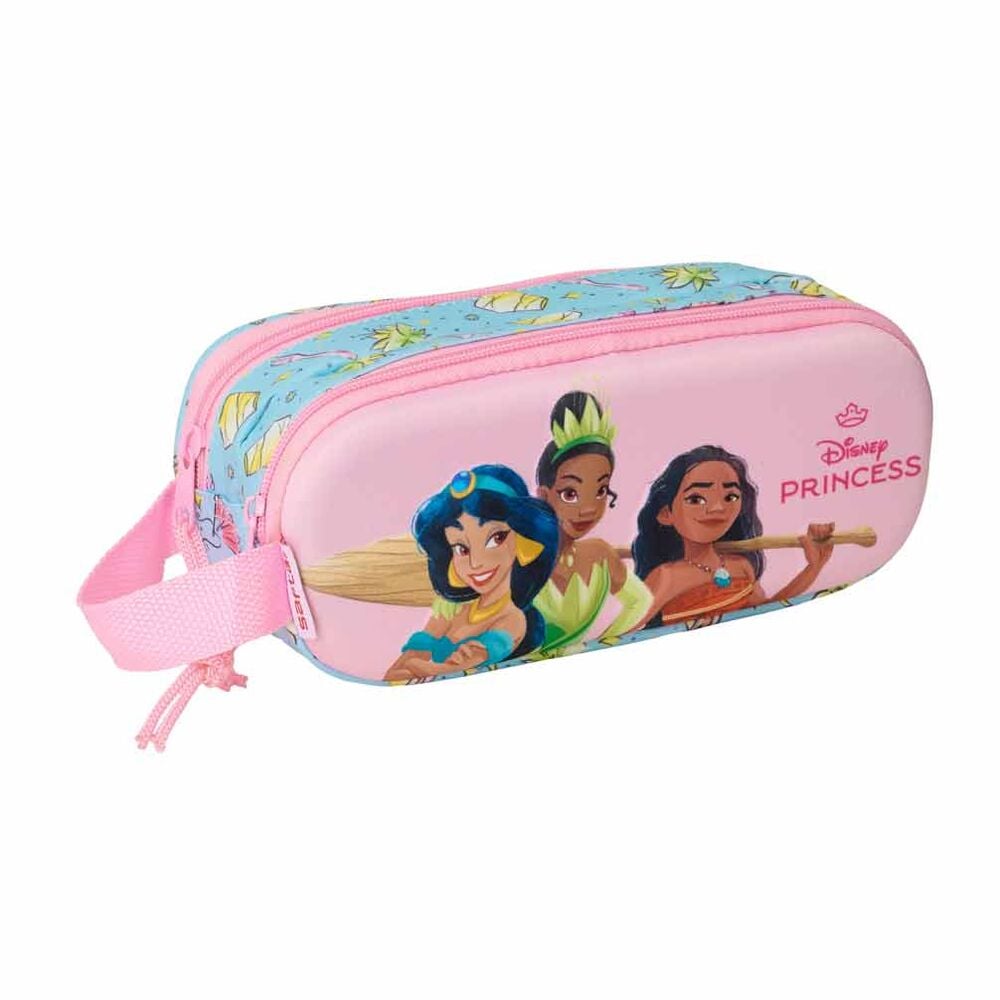 Portatodo doble 3D de Princesas Disney en rosa y azul