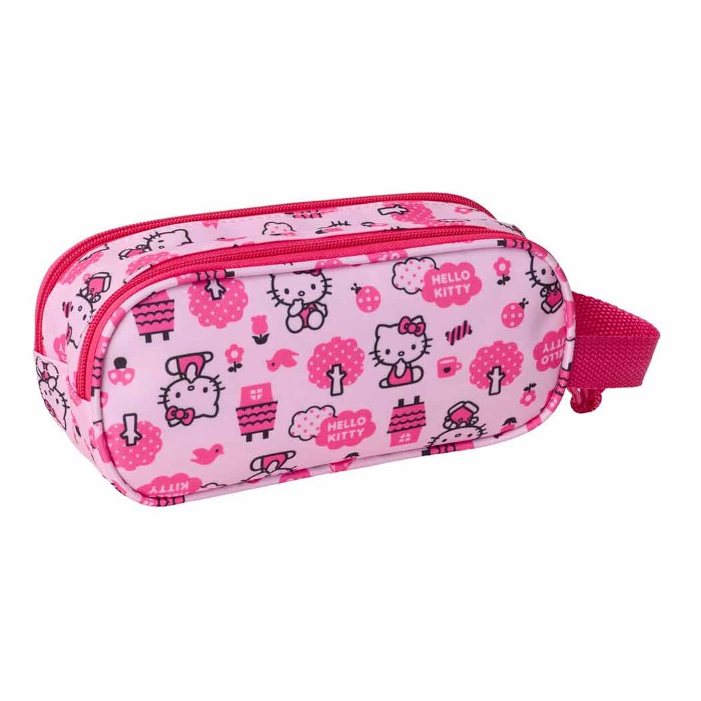 Portatodo 3D doble rosa de Hello Kitty con dos cremalleras - 2
