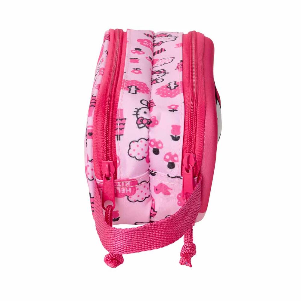 Portatodo 3D doble rosa de Hello Kitty con dos cremalleras - 3