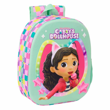 Mochila 3D de La Casa de Muñecas de Gabby en verde menta