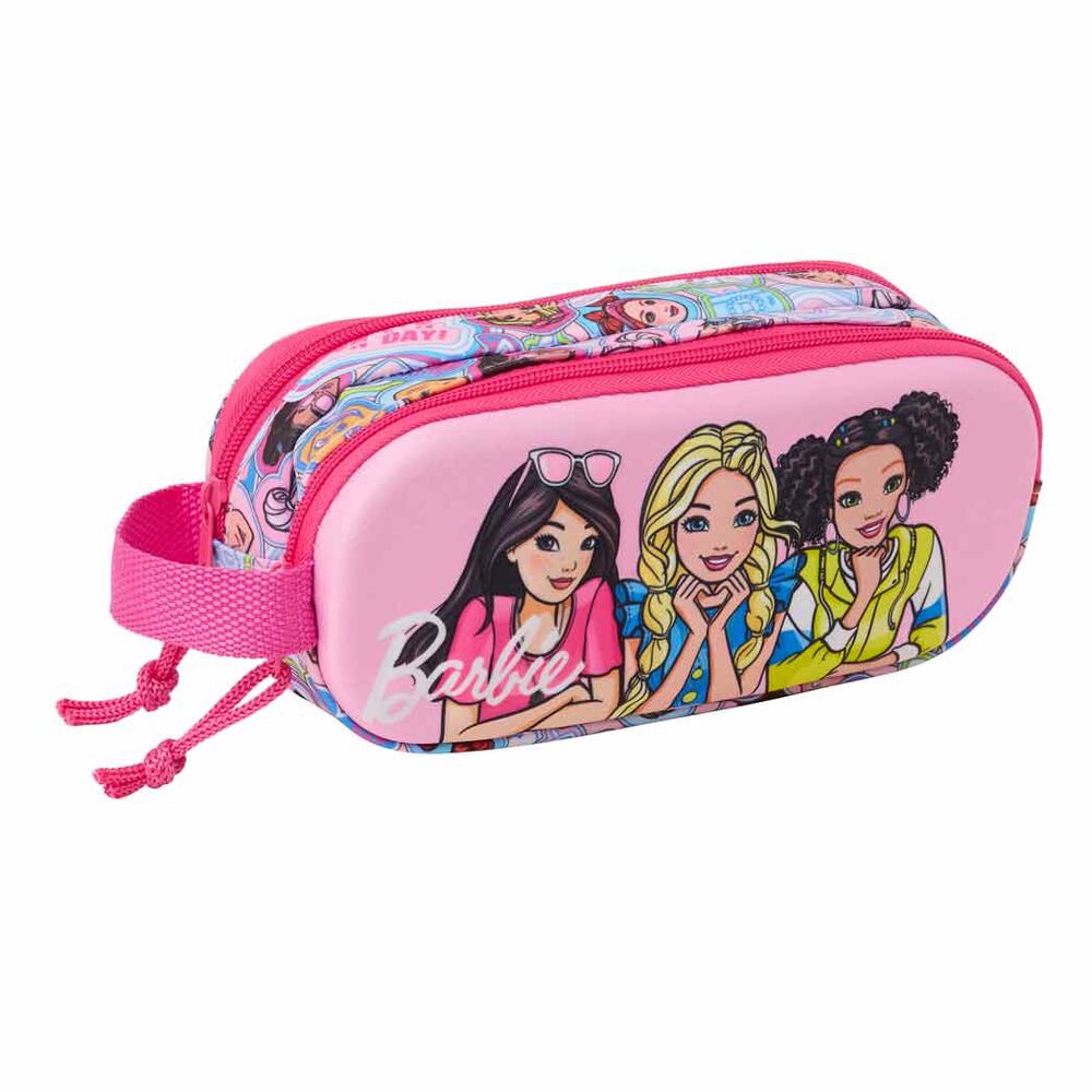 Portatodo 3D Barbie doble rosa con dos compartimentos