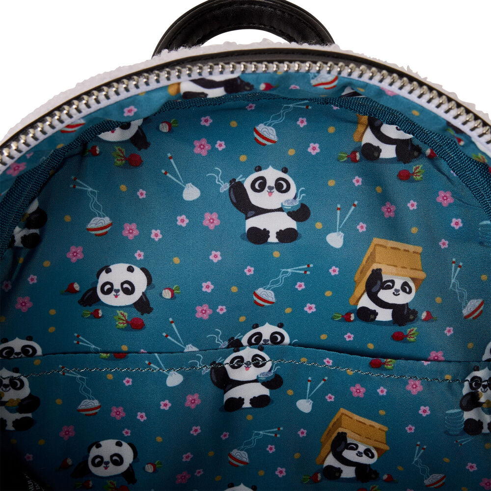 Mochila de peluche Kung Fu Panda Loungefly blanca y negra - 3