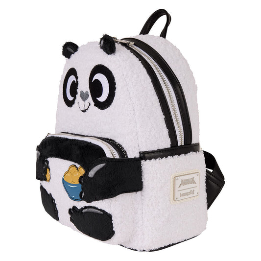 Mochila de peluche Kung Fu Panda Loungefly blanca y negra